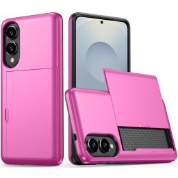Samsung Galaxy S25 Edge Skal Hybrid Med Kortfack Rosa