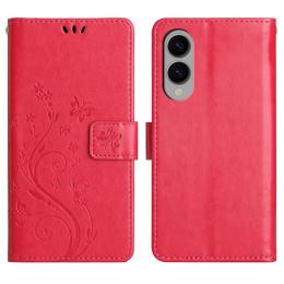 Samsung Galaxy S25 Edge Fodral Med Blommigt Tryck Röd