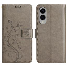 Samsung Galaxy S25 Edge Fodral Med Blommigt Tryck Grå