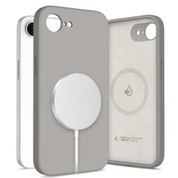 Tech-Protect iPhone 16e Skal MagSafe Liquid Silicone Stone Grey