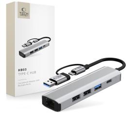 Tech-Protect 5in1 USB-C/USB-A Hub - USB-C / USB 3.0/2.0 / RJ45