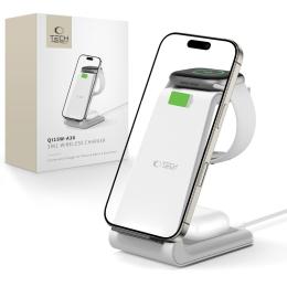 Tech-Protect 15W Qi 3in1 Trådlös Laddare Apple Vit