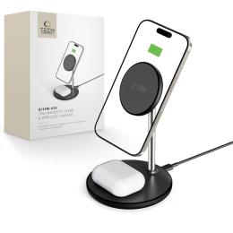 Tech-Protect 15W Qi 2in1 Magnetisk MagSafe Laddare Svart