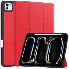 iPad Pro 11 2024 Fodral Tri-Fold Pennhållare Röd