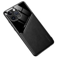 iPhone 16 Pro Max Skal Med Inbyggd Magnetplatta Läder Svart