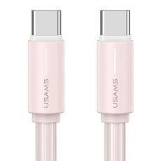 USAMS 1m 60W USB-C - USB-C Kabel Rosa