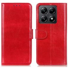 Xiaomi 14T Fodral Crazy Horse Läder Röd