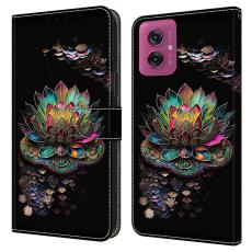 Motorola Moto G55 5G Fodral Läder Lotus Blomma