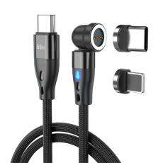ENKAY 1 m 2in1 PD 60W USB-C - Lightning/USB-C 360° Magnetkabel