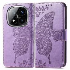 Xiaomi Redmi Note 14 Pro 5G Fodral Läder Fjäril Tryck Lila