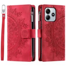 Xiaomi Redmi Note 14 5G Fodral Mandala Läder Röd