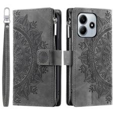 Xiaomi Redmi Note 14 5G Fodral Mandala Läder Grå