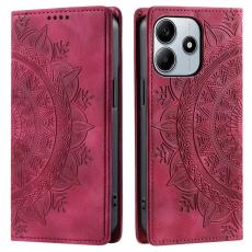 Xiaomi Redmi Note 14 4G Fodral Flip Mandala Läder Rosa