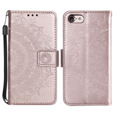 iPhone 16e Fodral Mandala Läder Roséguld