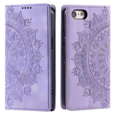 iPhone 16e Fodral Flip Mandala Läder Lila