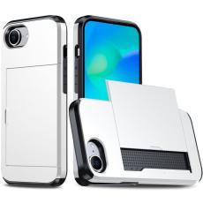 iPhone 16e Skal Hybrid Med Kortfack Vit