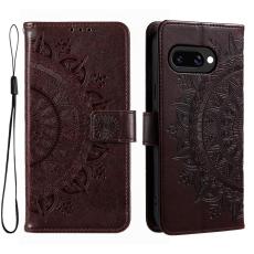 Google Pixel 9a Fodral Mandala Läder Brun