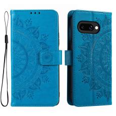 Google Pixel 9a Fodral Mandala Läder Blå