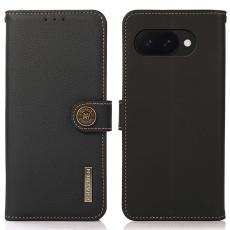 KHAZNEH Google Pixel 9a Fodral Äkta Läder Svart