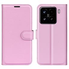 Xiaomi 15 Fodral Litchi Läder Ljus Rosa