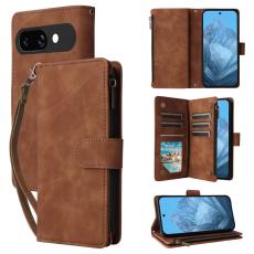 Google Pixel 9a Fodral Multifunktionellt Läder Brun