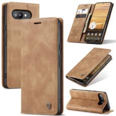 CASEME Google Pixel 9a Fodral Flip Retro Läder Brun