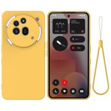 Nothing Phone 3a Pro Skal Liquid Silikon Med Strap Gul