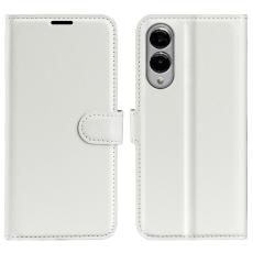 Samsung Galaxy S25 Edge Fodral Litchi Läder Vit