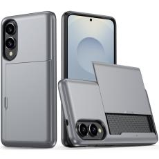 Samsung Galaxy S25 Edge Skal Hybrid Med Kortfack Grå