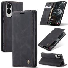 CASEME Samsung Galaxy S25 Edge Fodral Flip Läder Svart