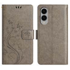 Samsung Galaxy S25 Edge Fodral Med Blommigt Tryck Grå
