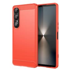 Sony Xperia 1 VII Skal Borstad Stål Textur Röd