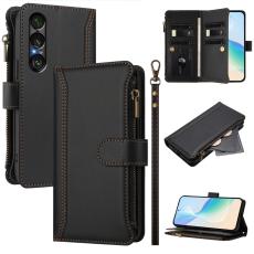 Sony Xperia 1 VII Fodral Multifunktionellt Läder Svart