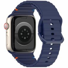 Apple Watch 42/44/45/46/49 mm Armband Silikon Wave Blå