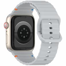 Apple Watch 42/44/45/46/49 mm Armband Silikon Wave Grå