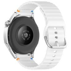 Klockarmband 22 mm Silikon Wave Design Vit