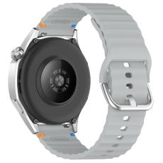 Klockarmband 22 mm Silikon Wave Design Grå
