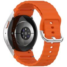 Galaxy Watch 5/5 Pro/6/7/FE Armband Silikon Wave Design Orange