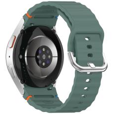 Galaxy Watch 5/5 Pro/6/7/FE Armband Silikon Wave Design Grön