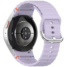 Galaxy Watch 5/5 Pro/6/7/FE Armband Silikon Wave Design Lila
