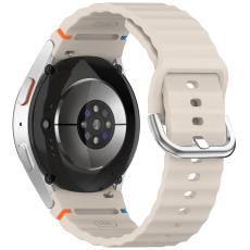 Galaxy Watch 5/5 Pro/6/7/FE Armband Silikon Wave Design Beige