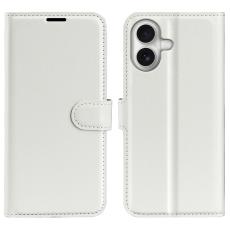 iPhone 17 Fodral Litchi Läder Vit