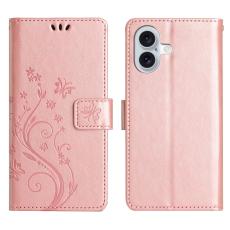 iPhone 17 Fodral Med Blommigt Tryck Roséguld