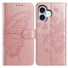 iPhone 17 Fodral Med Fjäril Tryck Roséguld