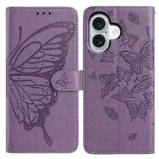iPhone 17 Fodral Med Fjäril Tryck Lila