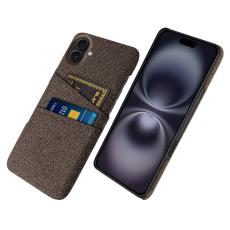 iPhone 17 Skal Med Kortfack Tygbelagt Brun