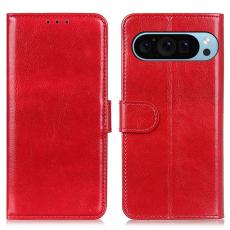Google Pixel 10/10 Pro / 9/9 Pro Fodral Crazy Horse Läder Röd