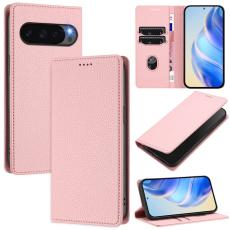 Google Pixel 10/10 Pro Fodral RFID Litchi Läder Rosa