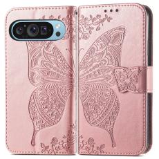 Google Pixel 10/10 Pro Fodral Med Fjäril Tryck Roséguld