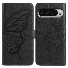 Google Pixel 10 Pro XL/ 9 Pro XL Fodral Fjäril Tryck Svart